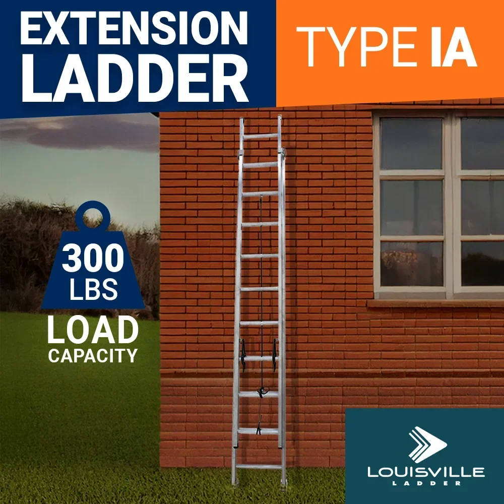 Nouveauté 2026 – Échelle d'extension en aluminium de 32 pieds (9,75 m) Louisville Ladder, capacité de charge de 300 livres (136 kg), type IA, AE2232