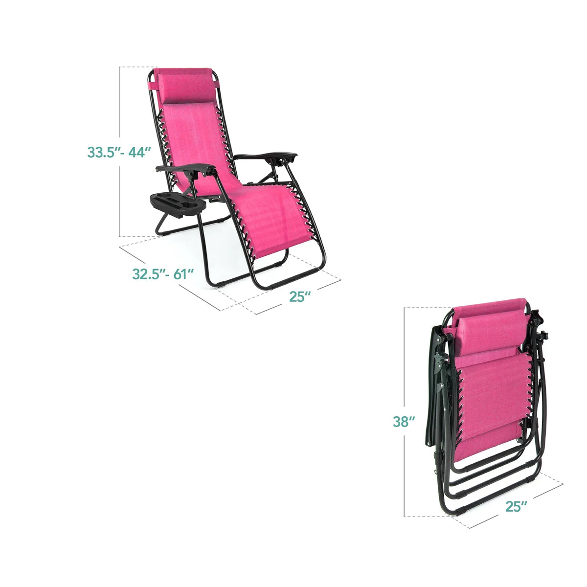 Nouveauté 2026 – Ensemble de 2 fauteuils inclinables zéro gravité Best Choice Products pour terrasse et piscine avec porte-gobelet - Gris