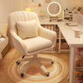 Nouveauté 2026 – Fauteuil de bureau Home , chaise d'ordinateur avec dossier mi-haut capitonné, style moderne, pivotante et réglable en hauteur, en velours blanc