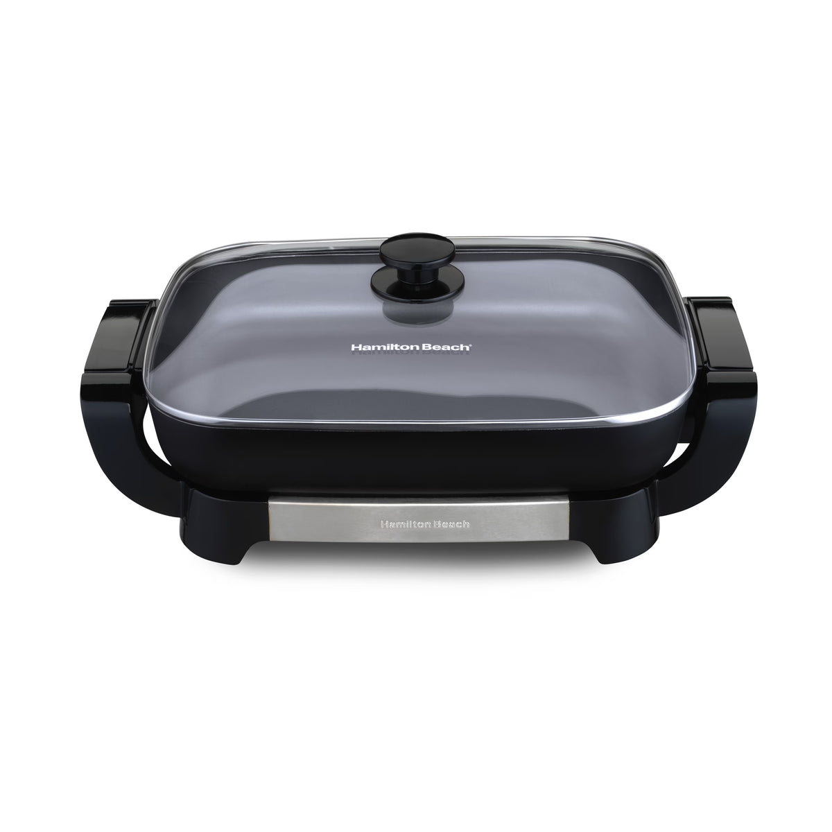 Nouveauté 2026 – Poêle électrique Hamilton Beach avec couvercle, surface de cuisson en céramique de 30,5 x 38 cm, réversible, grise