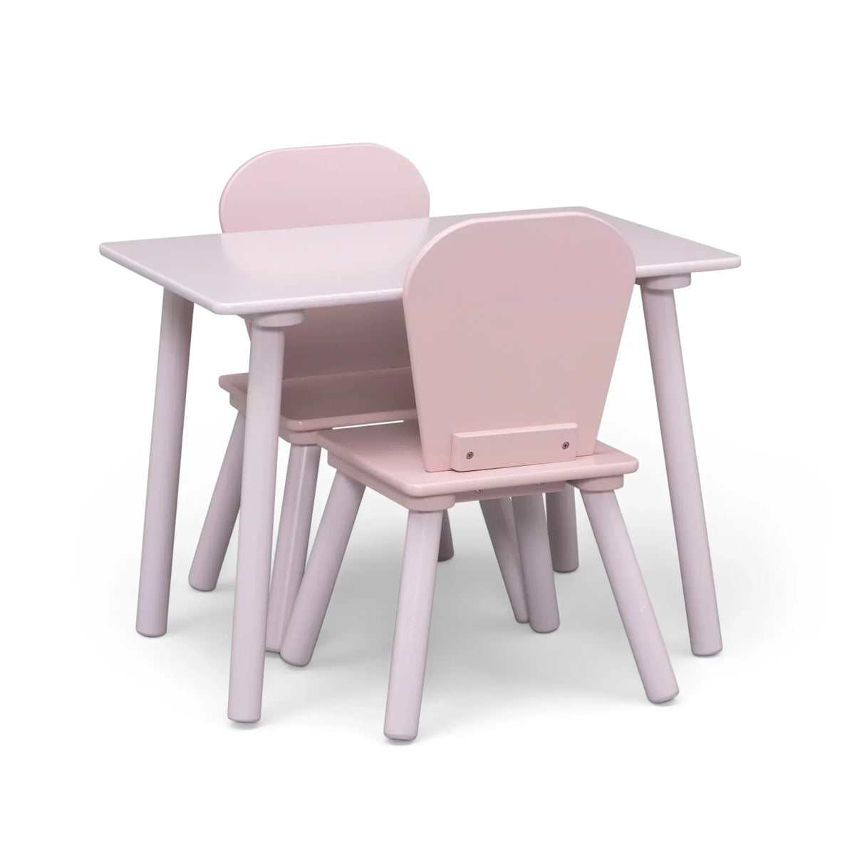 Nouveauté 2026 – Ensemble de jeu pour tout-petits Delta Children 4 pièces – Comprend une table de jeu, 2 chaises et un rangement à jouets à 6 bacs avec autocollants en vinyle réutilisables, rose clair/rose foncé