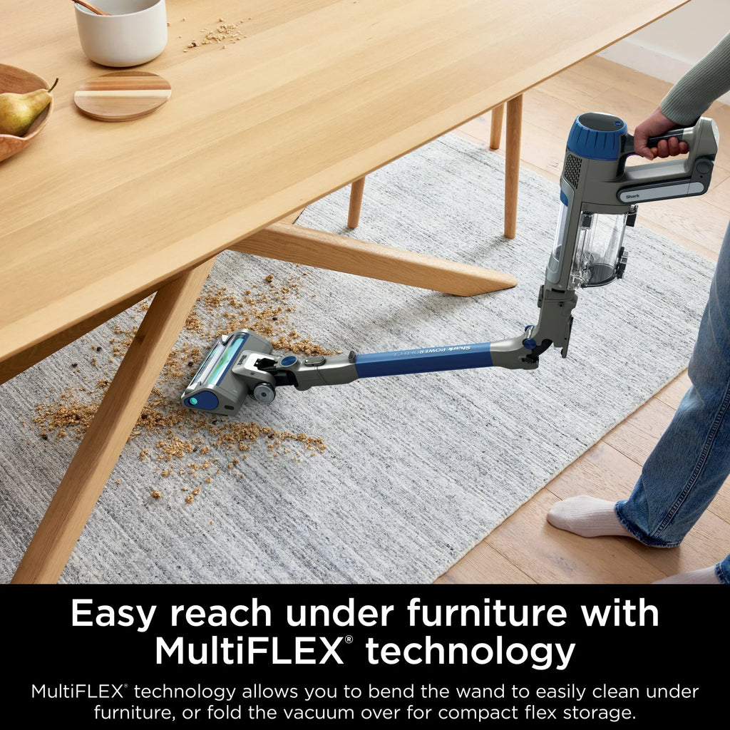 Nouveauté 2026 – Aspirateur balai sans fil Shark PowerDetect , multi-surfaces, avec brosse DuoClean Detect et tube MultiFLEX, jusqu'à 60 minutes d'autonomie, IP1250 bleu