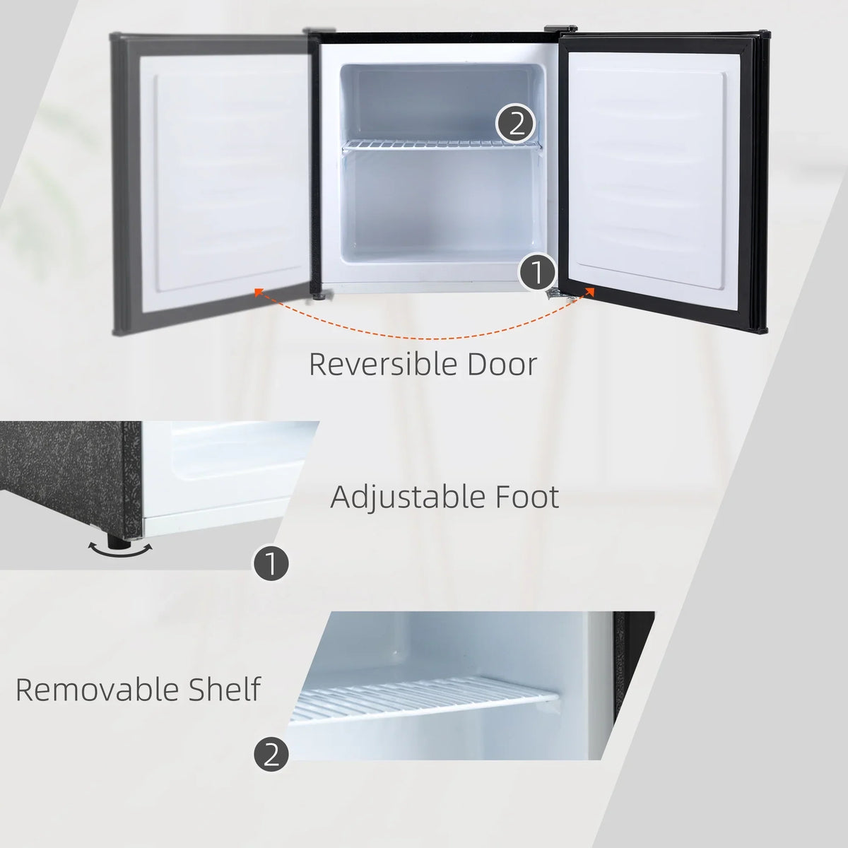 Nouveauté 2026 – Congélateur de comptoir Mini , congélateur vertical compact de 31 litres (1,1 pi³) avec étagères amovibles et porte réversible, idéal pour la maison, les résidences étudiantes, les appartements et les bureaux, gris