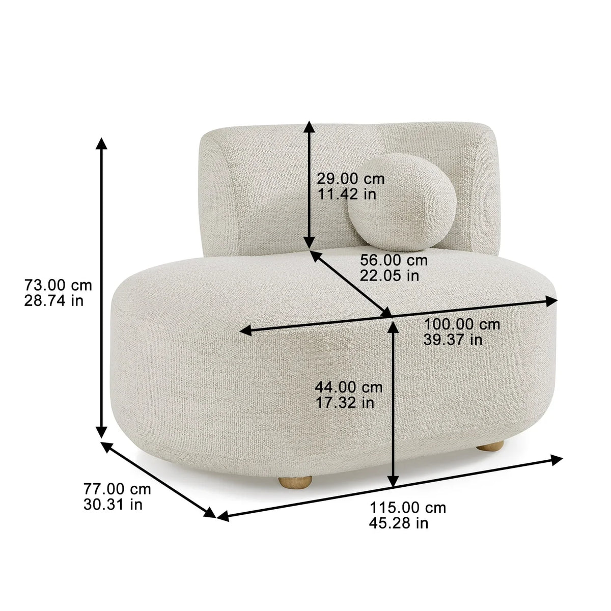 Nouveauté 2026 – Chaise longue et pouf de rangement Juliet en boucle moderne, couleur perle, collection Better Homes & Gardens
