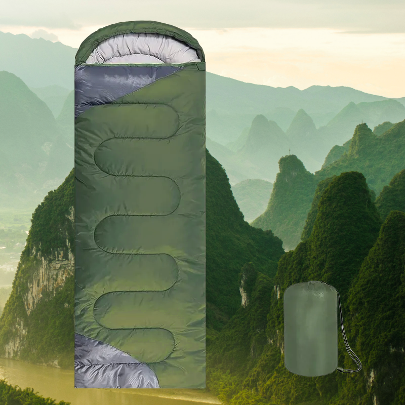 Green & Gray Adult Sleeping Bag