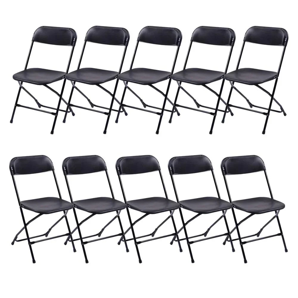 Nouveauté 2026 – Ensemble table et chaises pliantes en plastique noir Ktaxon , 1,83 m (6 pi), blanc, et lot de 10