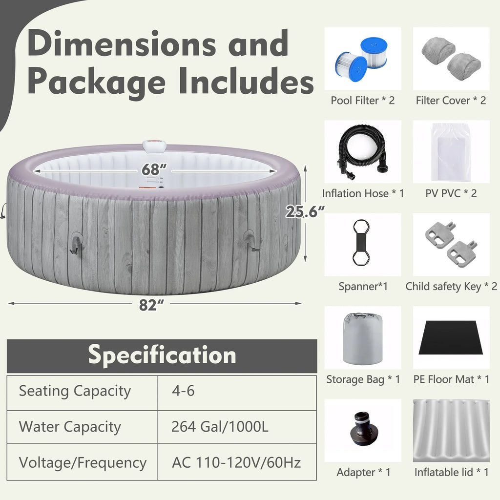 Nouveauté 2026 – Ensemble de mobilier de jardin Round pour spa , canapé d'angle en rotin avec mini-canapé, rangement pour spa en bois d'acacia massif, coussins gris