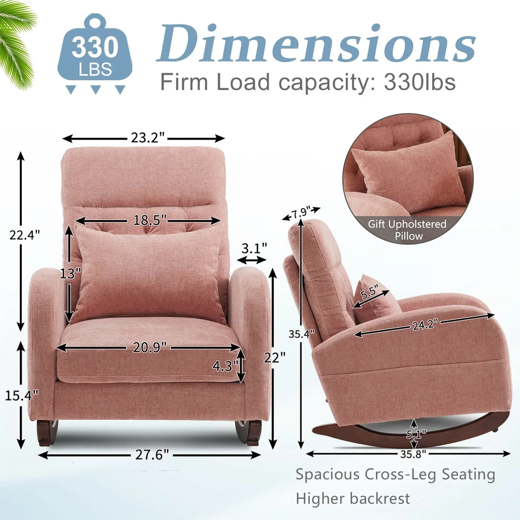 Nouveauté 2026 – Fauteuil à bascule Ktaxon , fauteuil de lecture inclinable, confortable, revêtu de velours peluche, canapé à bascule une place, beige, idéal pour le salon, la chambre d'enfant ou la chambre à coucher