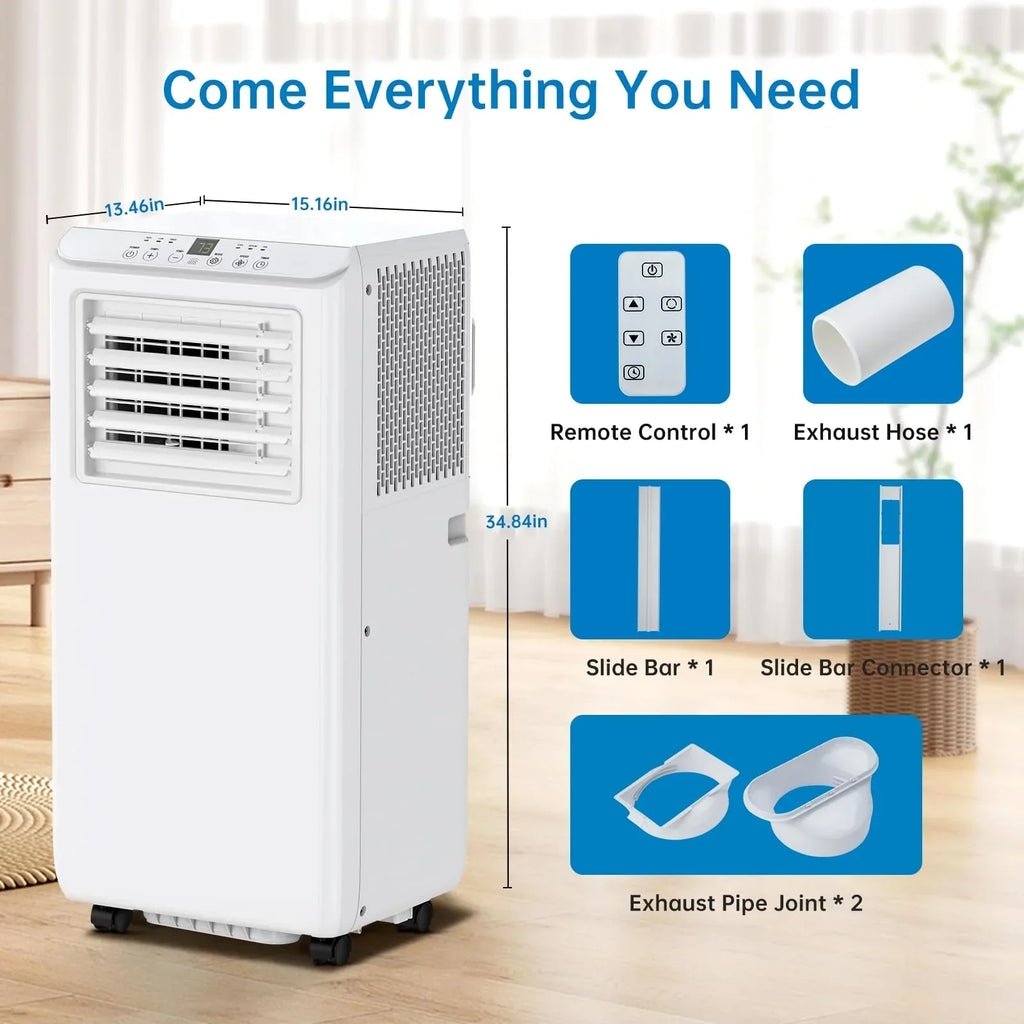 Nouveauté 2026 – Climatiseur portable TROPOW , 8 000 BTU, 3 en 1, rafraîchit jusqu'à 350 pi² (32,5 m²), unité intérieure sur pied avec déshumidificateur, kit fenêtre, blanc