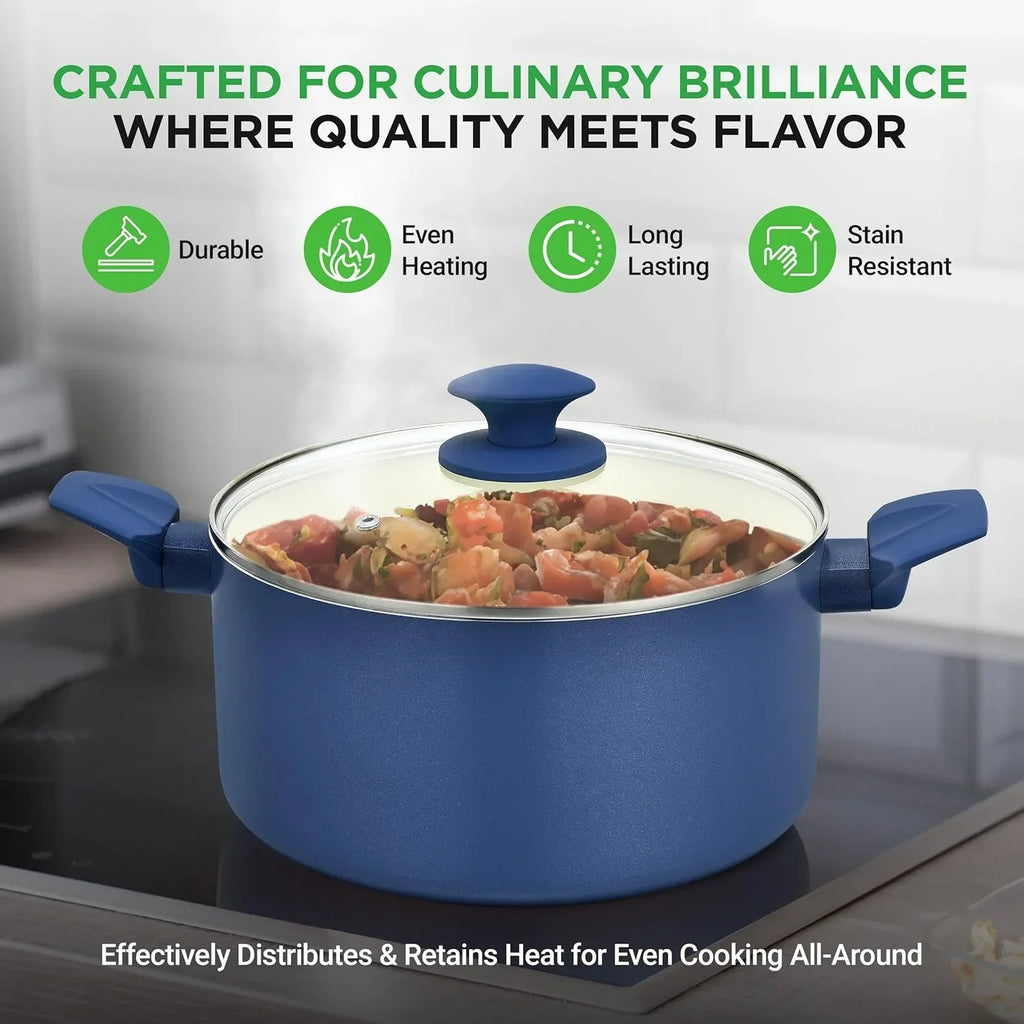 Nouveauté 2026 – Ensemble de cuisine 54 pièces – Ensemble complet de casseroles et poêles en céramique antiadhésive avec ustensiles, moules à pâtisserie et couteaux, compatible gaz, électrique et induction, rose poudré – Indispensables pour la cuisin
