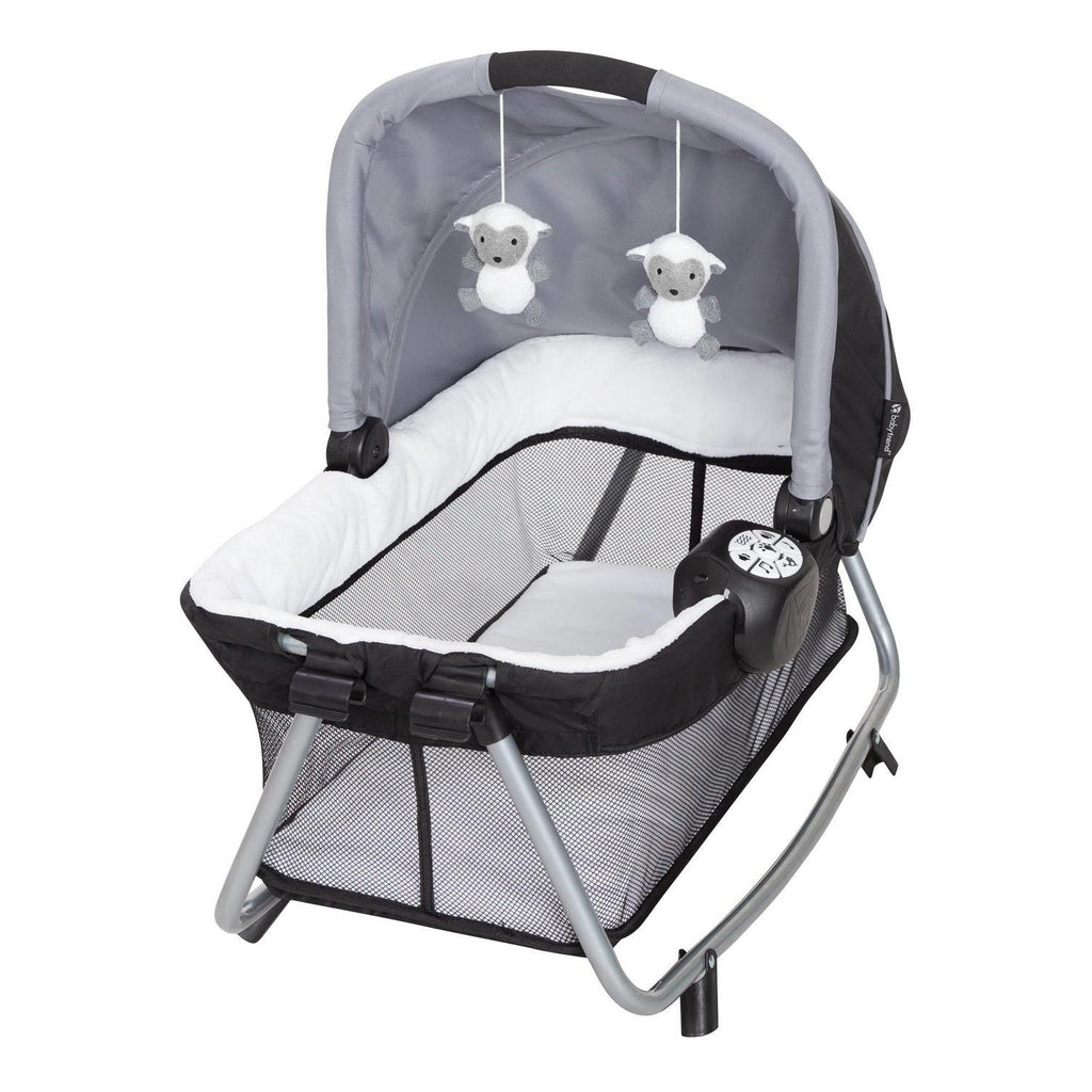 Nouveauté 2026 – Parc pour bébé Simply Smart Nursery Center de Baby Trend avec berceau et sac de transport - Gris murmure