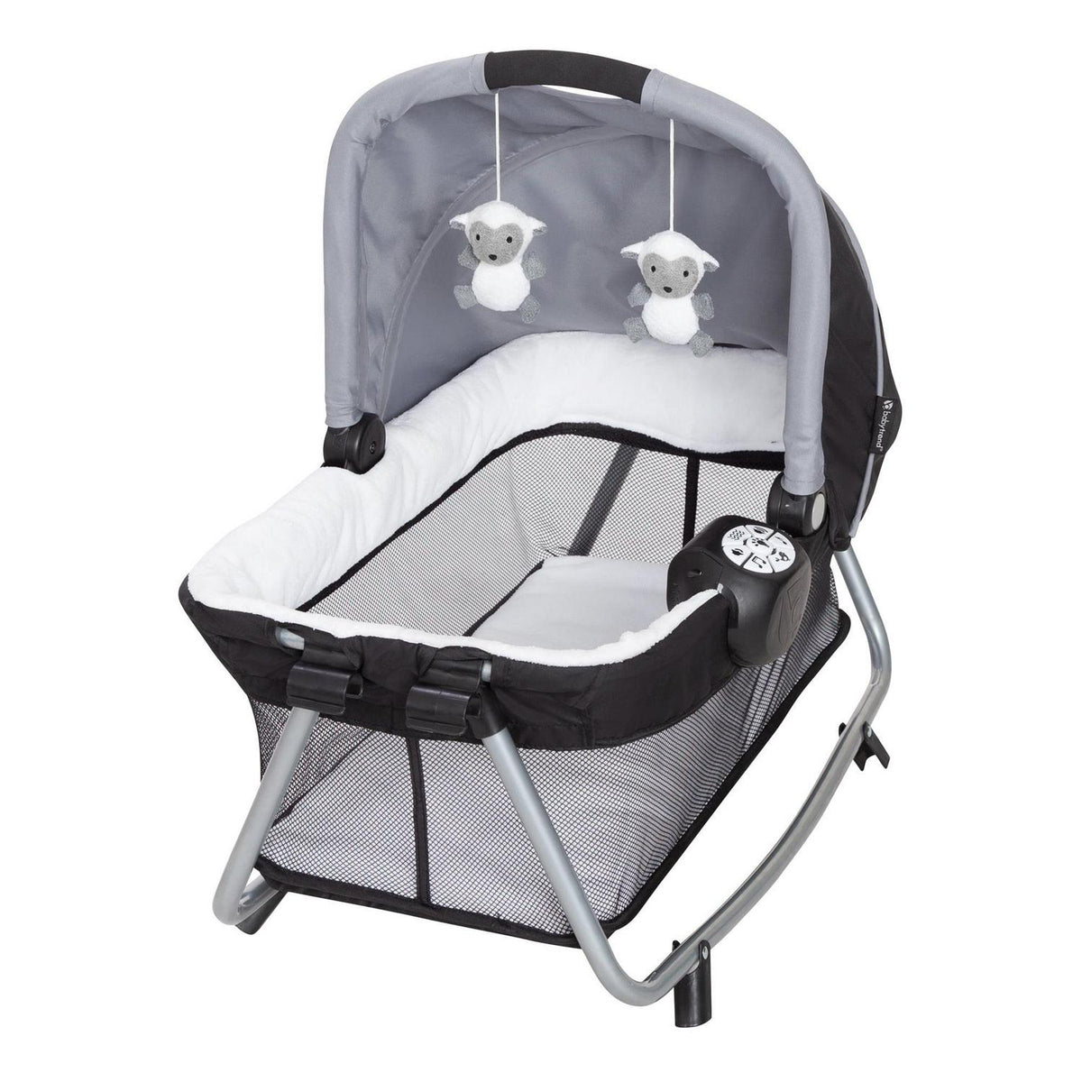 Nouveauté 2026 – Parc pour bébé Simply Smart Nursery Center de Baby Trend avec berceau et sac de transport - Gris murmure