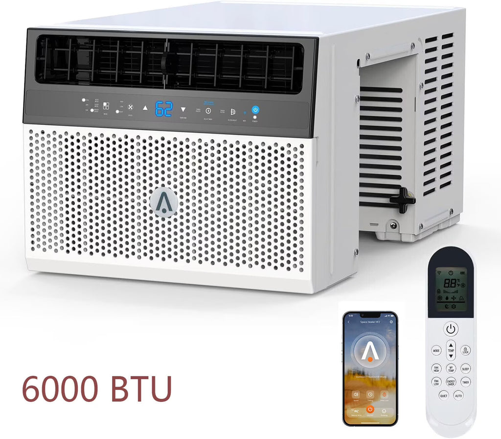 Nouveauté 2026 – Climatiseur de fenêtre 8000 BTU à poser sur le rebord de fenêtre, jusqu'à 370 pi² (34 m²), avec télécommande et application