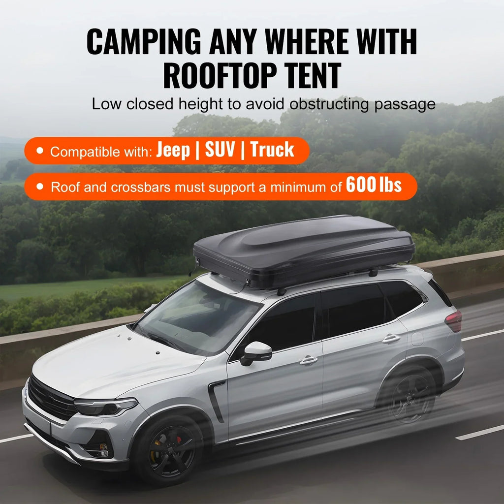 Nouveauté 2026 – Tente de toit rigide KFFKFF , modèle Naturnest pour 2 à 3 personnes, comprend un matelas épais et une échelle télescopique, imperméable et coupe-vent, convient aux Jeep, SUV, fourgonnettes et pick-ups