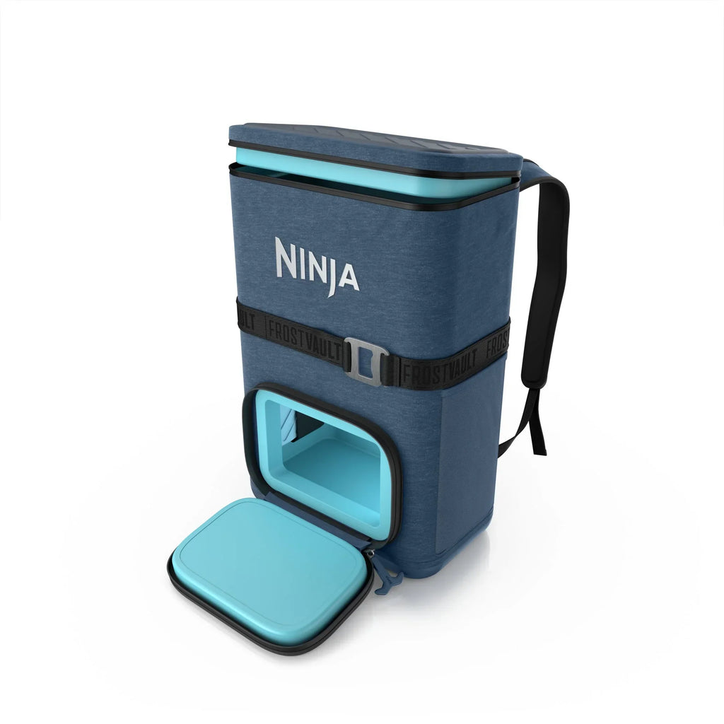 Nouveauté 2026 – Glacière souple Ninja Outdoor FrostVault Go 24 canettes avec zone froide et sèche, bleu bord de lac - FF124NV