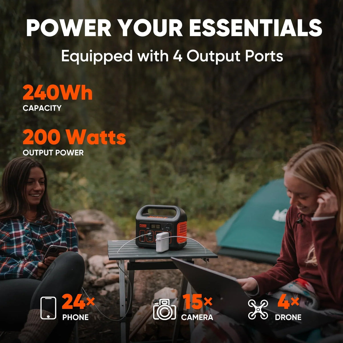 Nouveauté 2026 – Station d'alimentation portable Jackery Explorer 240 , batterie lithium de secours 240 Wh, prise secteur 110 V/200 W à onde sinusoïdale pure, générateur solaire (panneau solaire non inclus) pour le camping, les voyages, la chasse et