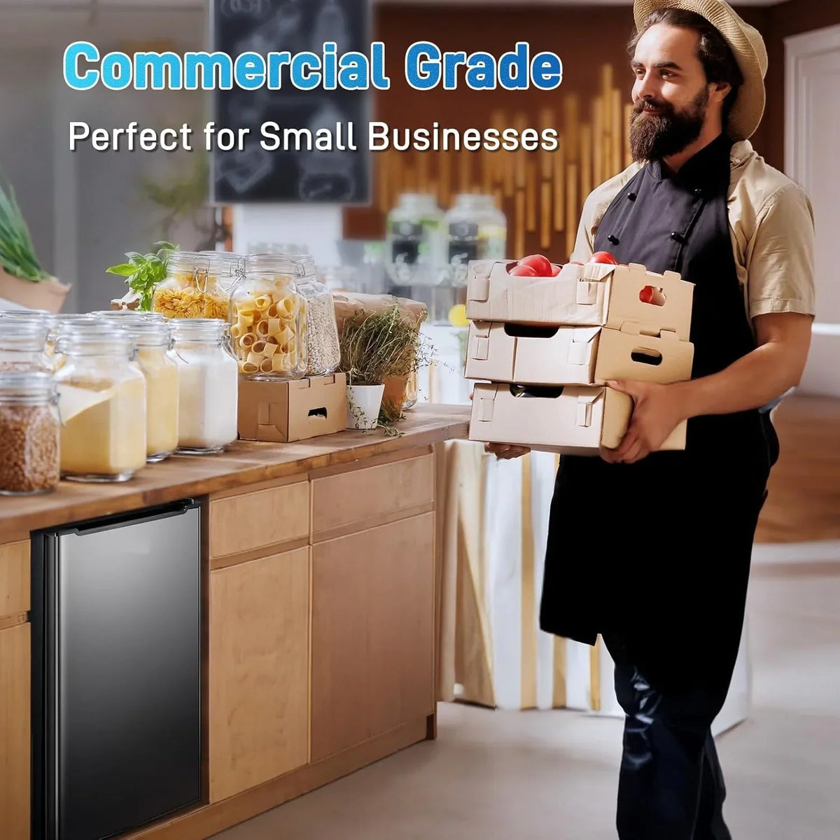 Nouveauté 2026 – Congélateur vertical Upright , congélateur vertical compact de 85 litres (3 pi³) avec thermostat réglable, mini-congélateur avec porte simple réversible en acier inoxydable, argent