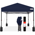 Nouveauté 2026 – Best Choice Products 3,66 m x 3,66 m - Abri pliant facile à monter avec installation en un clic, sac à roulettes et 4 sacs de lestage - Bleu marine