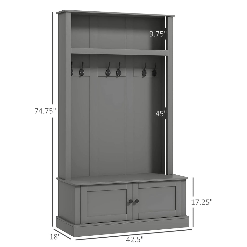 Nouveauté 2026 – Meuble d'entrée HOMCOM , banc d'entrée avec porte-manteau et meuble à chaussures, noir