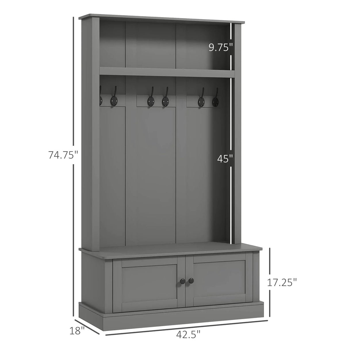Nouveauté 2026 – Meuble d'entrée HOMCOM , banc d'entrée avec porte-manteau et meuble à chaussures, noir