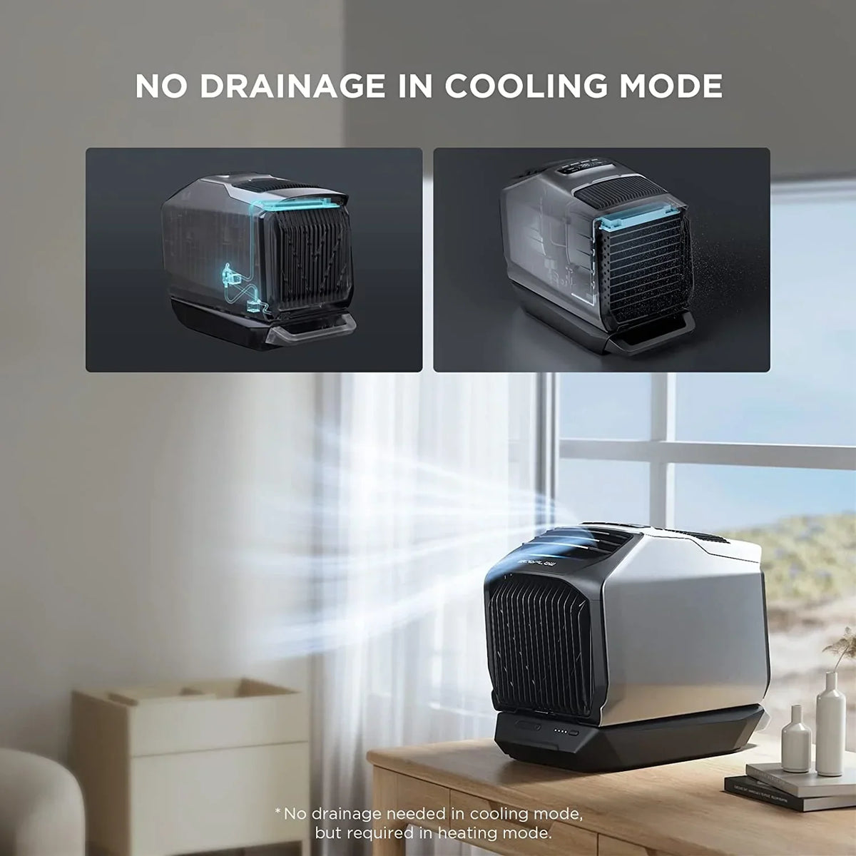Nouveauté 2026 – Climatiseur portable EF EcoFlow WAVE 3 , puissance de refroidissement 1800 W/6100 BTU et puissance de chauffage 2000 W/6800 BTU, charge rapide 1000 W en 75 minutes, autonomie sans fil de 8 heures, contrôle via application, idéal pour