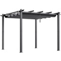 Nouveauté 2026 – Pergola en aluminium KFFKFF 3 m x 3 m, avec auvent rétractable, idéale pour patio, jardin, terrasse et cour arrière - Gris
