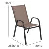 Nouveauté 2026 – Lot de 5 chaises empilables d'extérieur BizChair noires , revêtement Flex Comfort et structure en métal