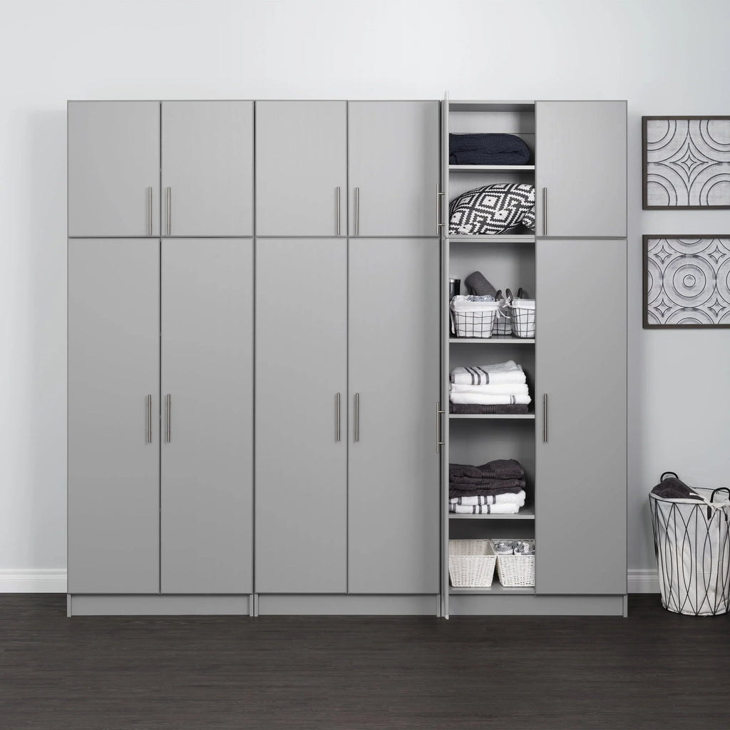 Nouveauté 2026 – Armoire de rangement sur pied Prepac Elite 2 portes, gris clair