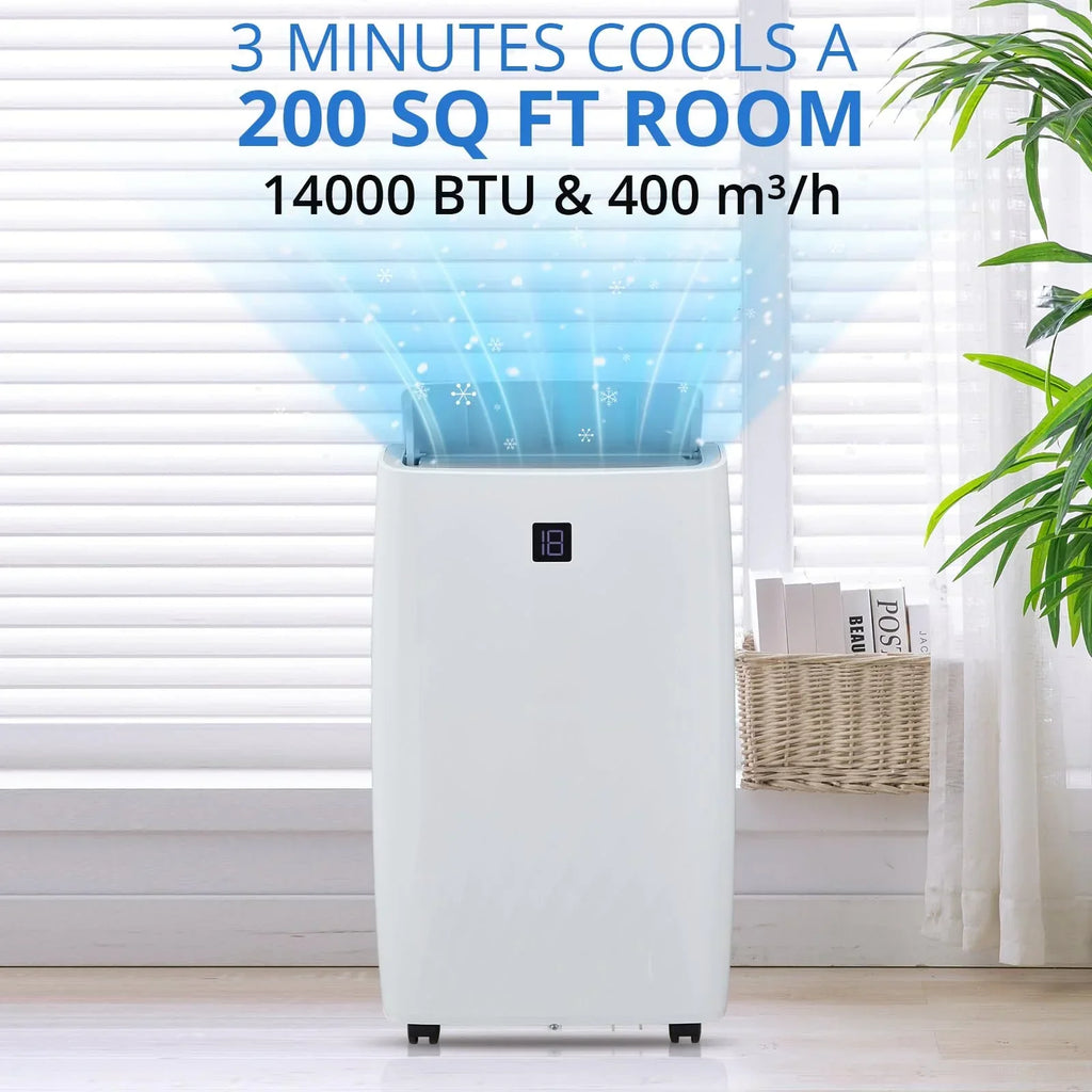 Nouveauté 2026 – Climatiseur portable TROPOW 14000 BTU : rafraîchit jusqu'à 70 m², unité 4 en 1 avec télécommande, déshumidificateur, ventilateur à 3 vitesses et mode nuit. Idéal pour le salon, la chambre et le bureau