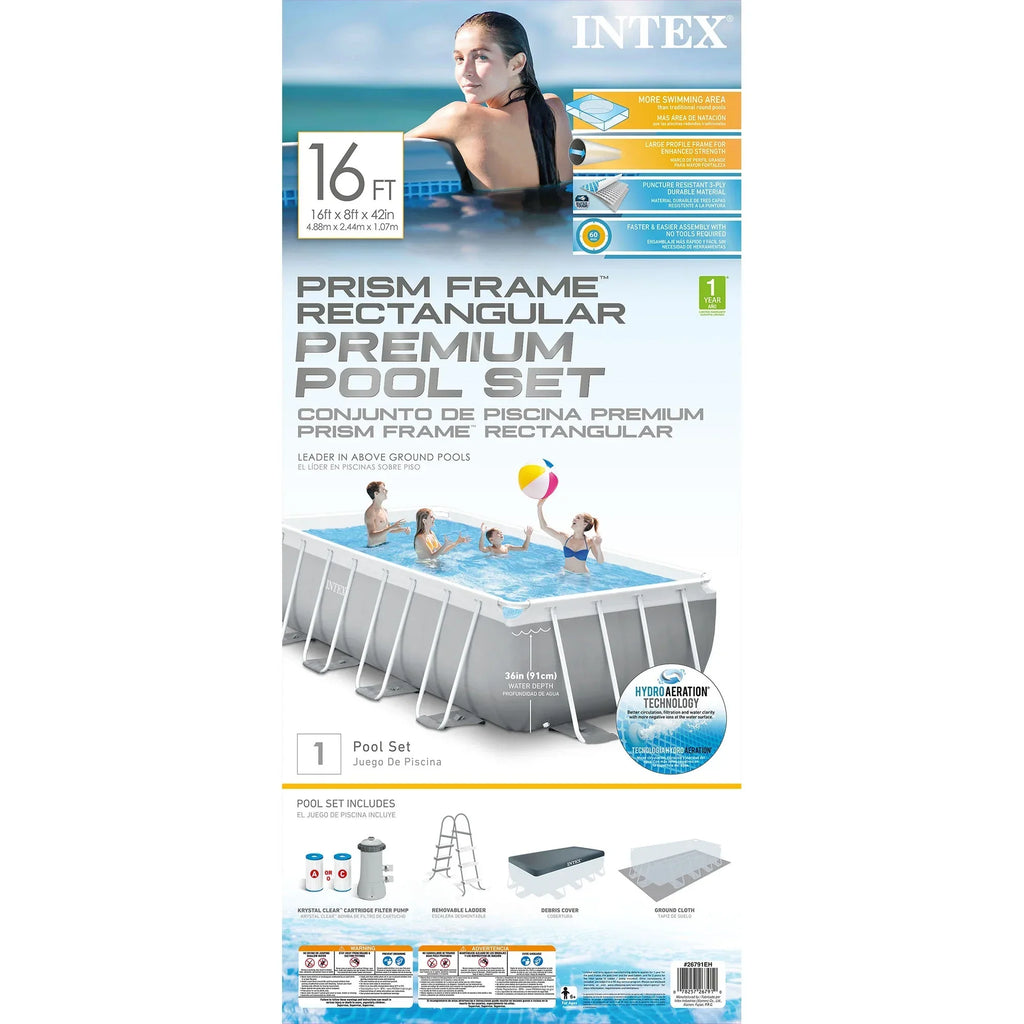Nouveauté 2026 – Piscine rectangulaire à cadre Prism Frame Intex (4,88 m x 2,44 m x 1,07 m