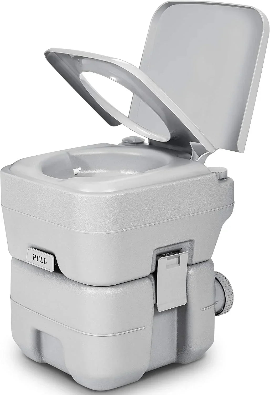 Nouveauté 2026 – Toilettes portables Dextrus , 5,3 gallons (20 litres), avec réservoir amovible, double bec verseur, pompe de chasse d'eau, idéales pour le camping, la navigation de plaisance, la randonnée et les voyages. Coloris : blanc et gris