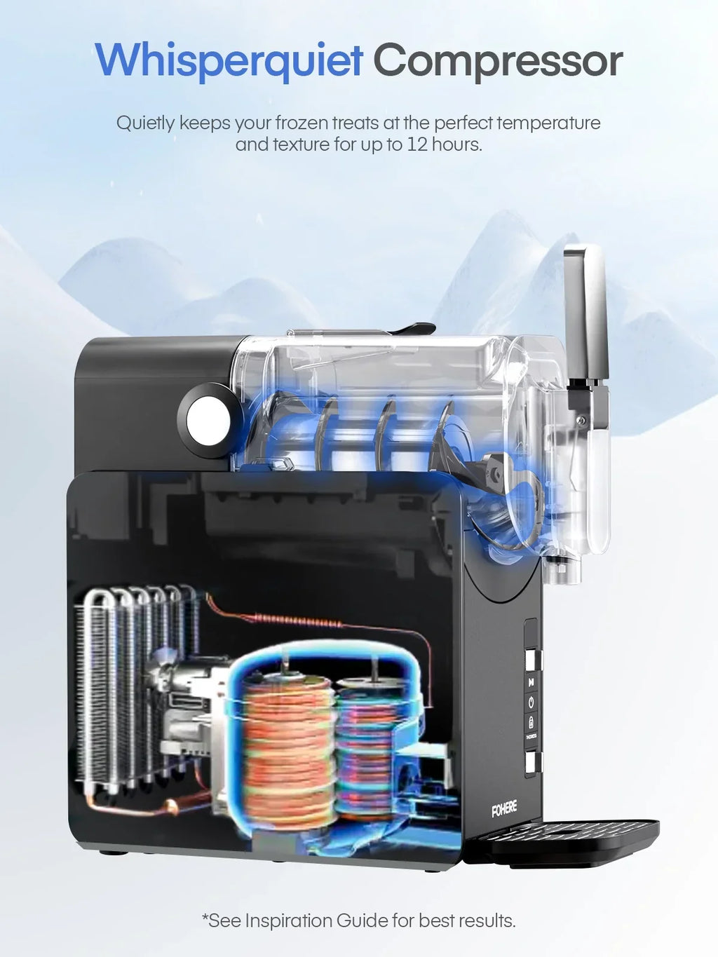 Nouveauté 2026 – Machine à granita 5 en 1 , sans glace, prête en 15 minutes, autonettoyante, idéale pour la maison. 5 programmes prédéfinis pour préparer des margaritas glacées, des frappés, des milkshakes et bien plus encore. Disponible chez FOHERE