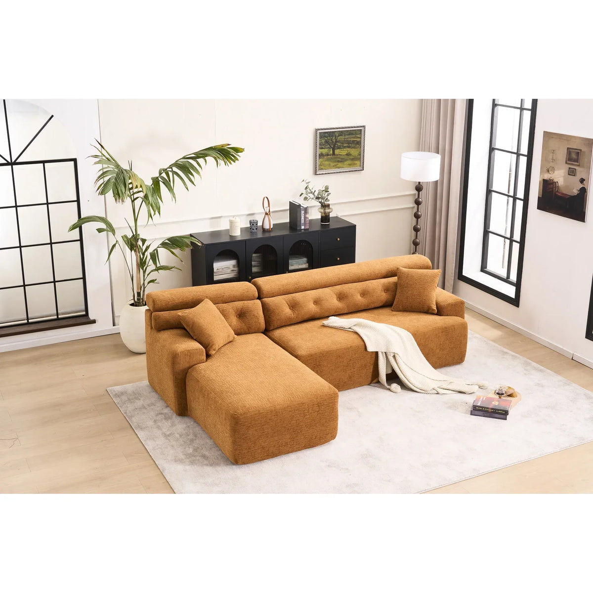 Nouveauté 2026 – Canapé 4 Compression , bleu antique - Décoration intérieure avec assise plus large et profonde et dossier surélevé pour un confort chic et relaxant