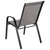 Nouveauté 2026 – Lot de 5 chaises empilables d'extérieur BizChair noires , revêtement Flex Comfort et structure en métal