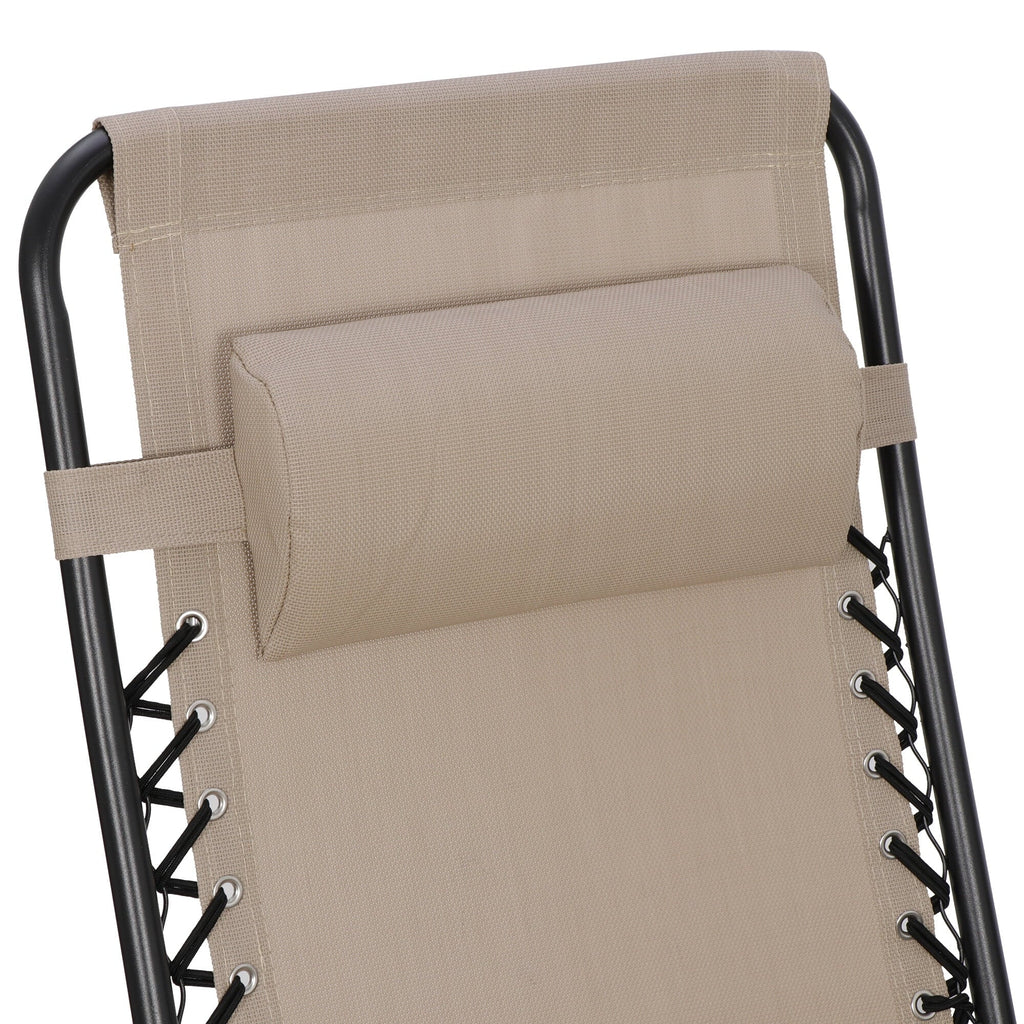 Nouveauté 2026 – HomGarden Lot de 2 chaises zéro gravité en acier - Beige