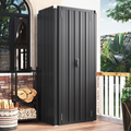 Nouveauté 2026 – Armoire de rangement extérieure AECOJOY pour jardin et terrasse, un meuble de rangement en métal avec portes et étagères, de couleur grise