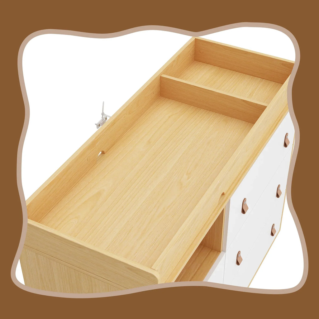 Nouveauté 2026 – Table à langer/commode pour chambre de bébé OXYLIFE , 114 cm (45 po), avec 4 tiroirs et une étagère, blanche