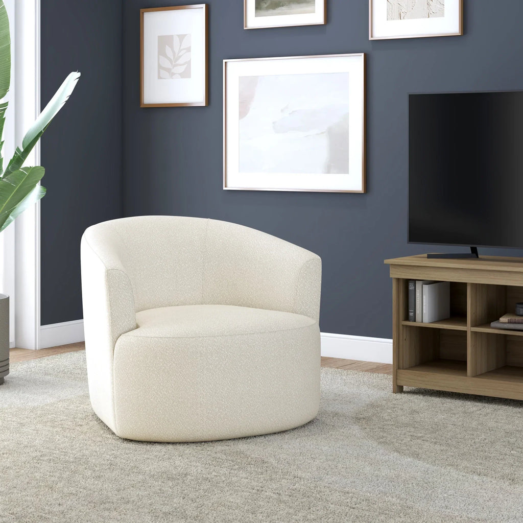 Nouveauté 2026 – Fauteuil pivotant Mainstays Boucle , taupe