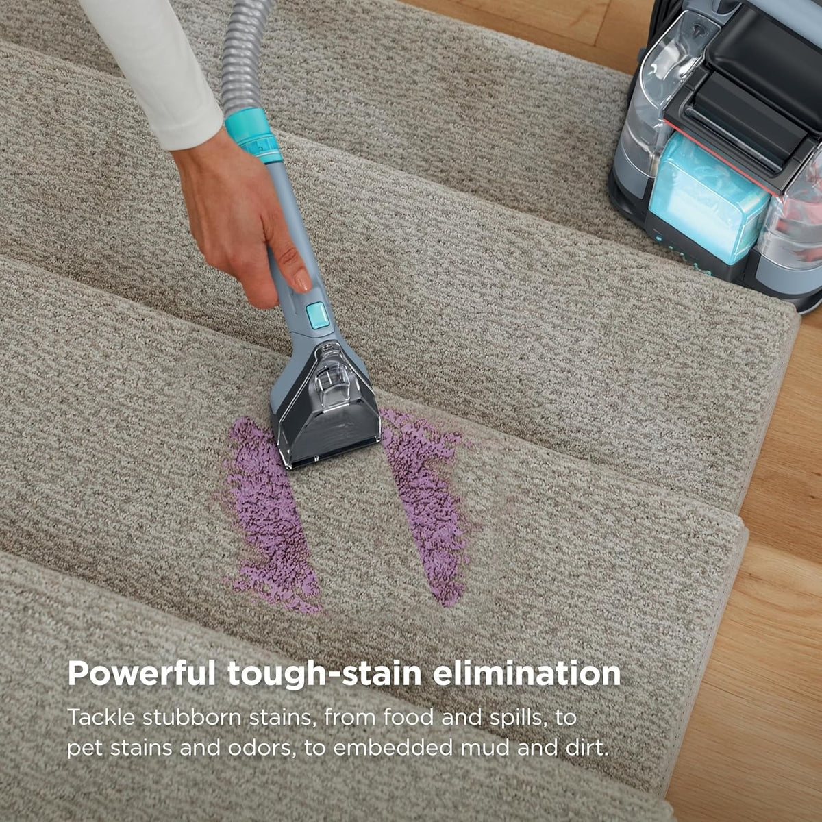 Nouveauté 2026 – « Nettoyeur portable pour tapis et tissus d'ameublement StainStriker, outil XL et solution de nettoyage pleine grandeur, détachant et désodorisant, parfait pour les intérieurs de voiture, 4 outils, bleu nordique, PX202BRN »