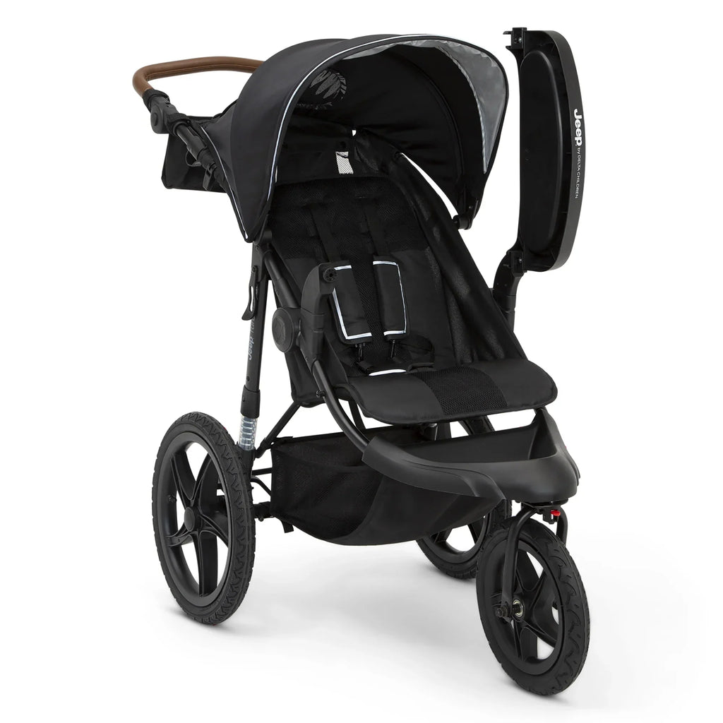 Nouveauté 2026 – Poussette de jogging Jeep TurboGlyde de Delta Children, noire