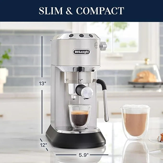 Nouveauté 2026 – NouveauDe'Longhi Dedica Arte Machine à expresso en métal à 15 barres et 2 tasses