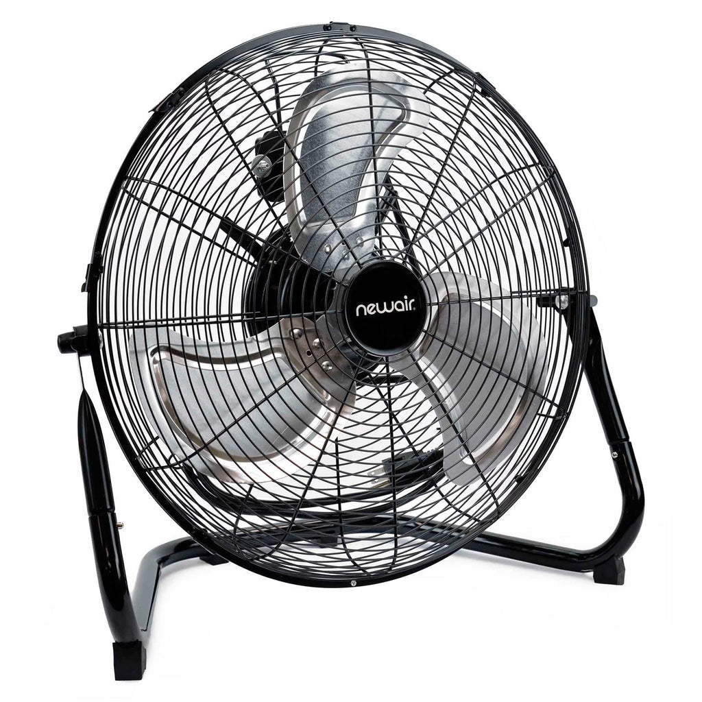 Nouveauté 2026 – Ventilateur de sol industriel haute vitesse Newair 18" , robuste, en métal, inclinaison réglable, 3 vitesses jusqu'à 4012 CFM, interrupteur rotatif