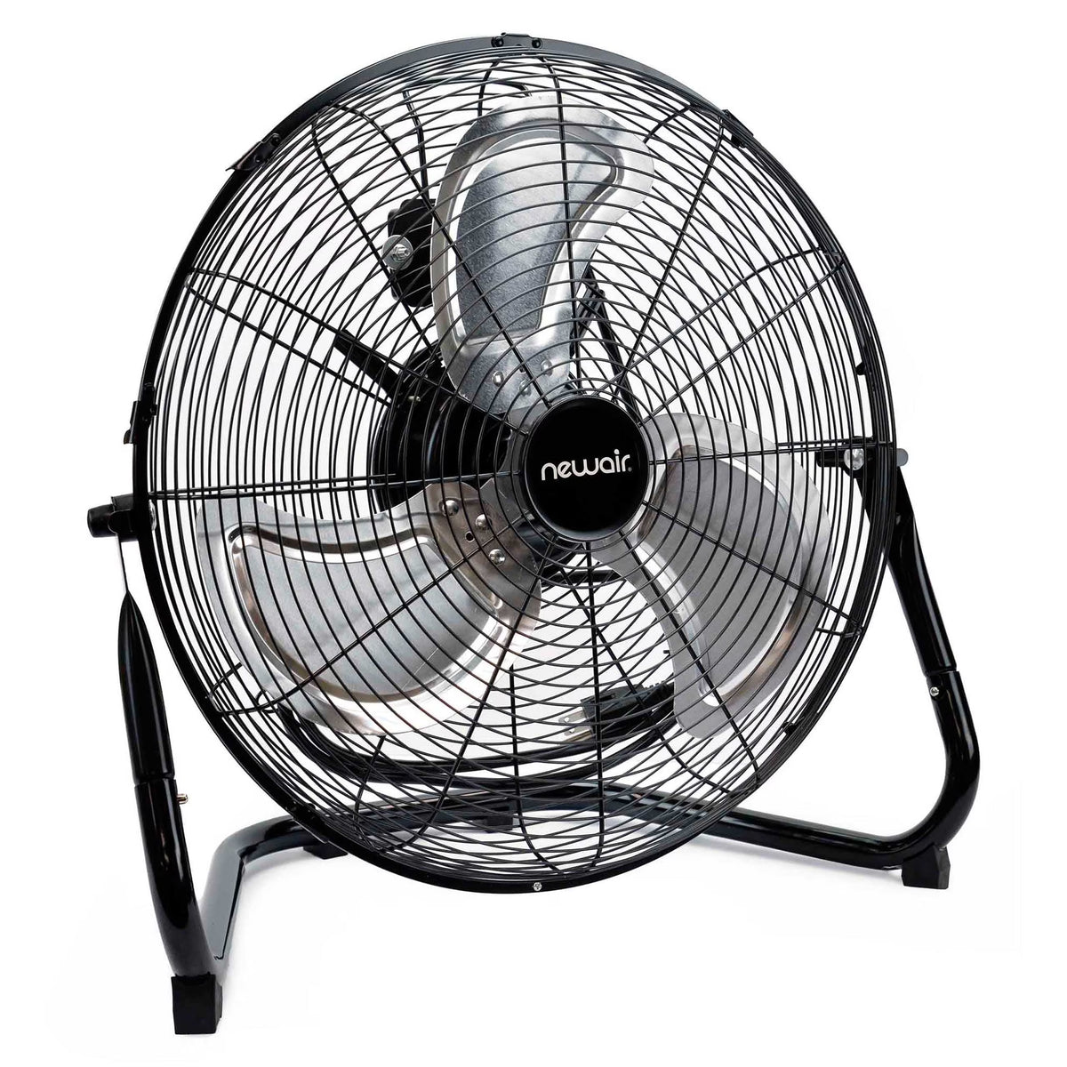 Nouveauté 2026 – Ventilateur de sol industriel haute vitesse Newair 18" , robuste, en métal, inclinaison réglable, 3 vitesses jusqu'à 4012 CFM, interrupteur rotatif
