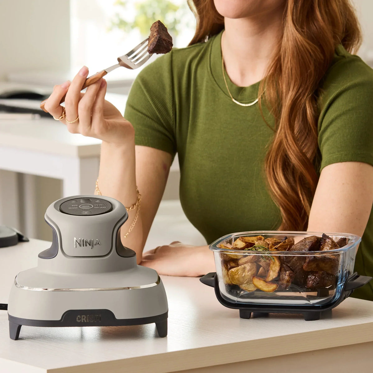 Nouveauté 2026 – Friteuse à air portable Ninja Crispi 4-en-1 en verre , récipients de 4 pintes et 6 tasses, Cyberspace