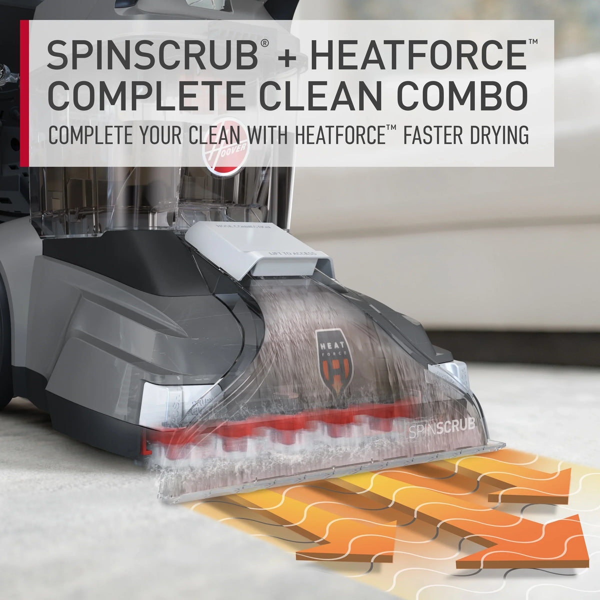 Nouveauté 2026 – Hoover PowerScrub XL, nettoyeur de tapis vertical, shampouineuse pour tapis, moquettes et tissus d'ameublement, séchage rapide, accessoire pour tissus d'ameublement, FH68010