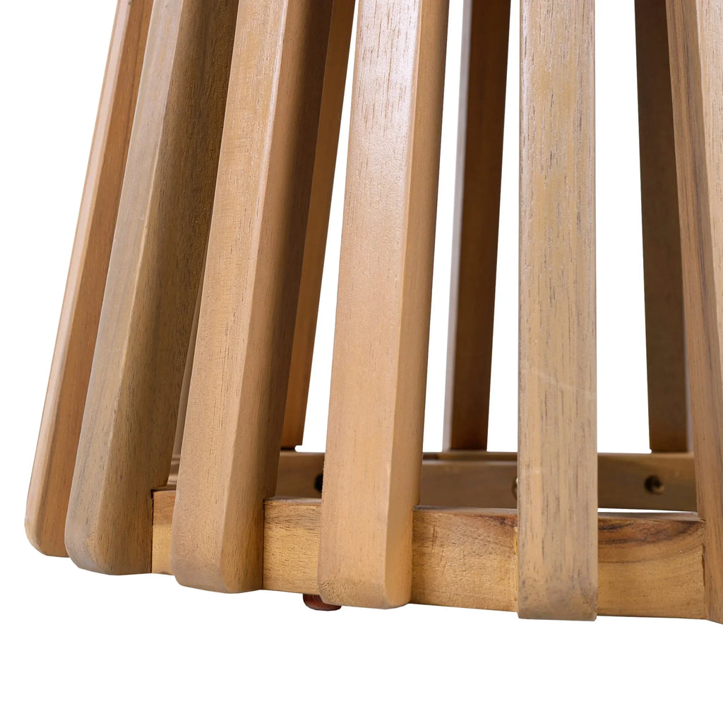 Nouveauté 2026 – Table d'appoint ronde d'extérieur en bois d'acacia Christopher Knight Home, couleur teck clair, idéale pour le jardin, la pelouse ou le balcon