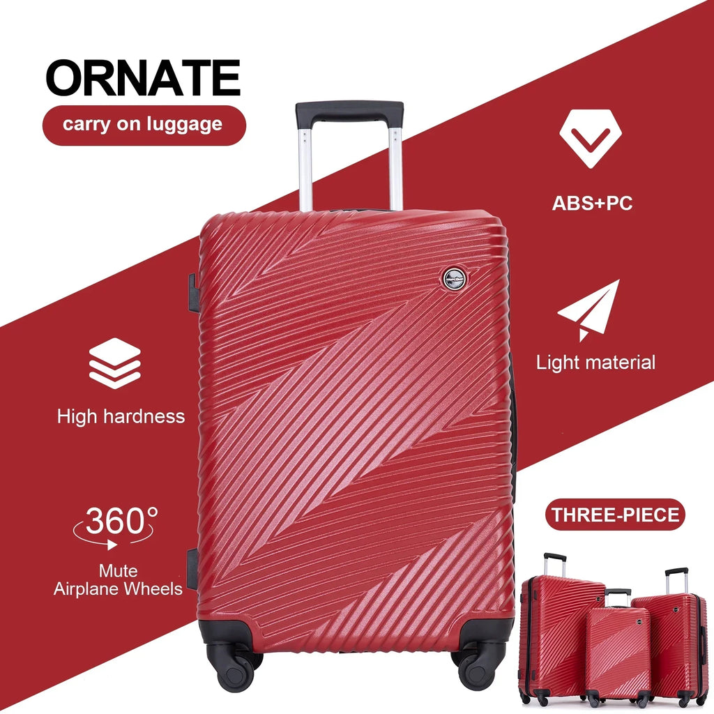 Nouveauté 2026 – Ensemble de 3 valises Tripcomp , valise rigide légère à roulettes multidirectionnelles 20 po, 24 po, 28 po (bleu