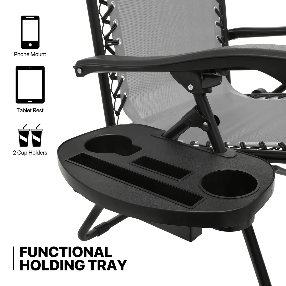 Nouveauté 2026 – Ensemble de 2 chaises MoNiBloom Zero Gravity , fauteuils de plage/terrasse pliables avec auvent et appui-tête, noirs