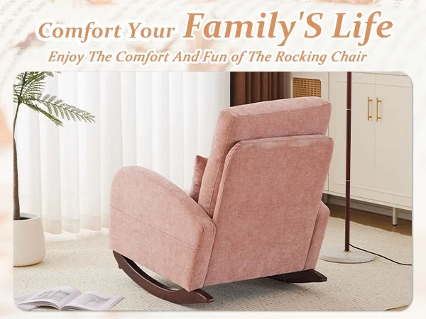 Nouveauté 2026 – Fauteuil à bascule Ktaxon , fauteuil de lecture inclinable, confortable, revêtu de velours peluche, canapé à bascule une place, beige, idéal pour le salon, la chambre d'enfant ou la chambre à coucher