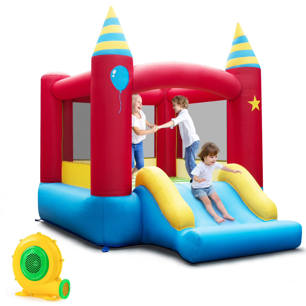 Nouveauté 2026 – Château gonflable Costway pour enfants, utilisable à l'intérieur comme à l'extérieur, avec souffleur de 480 W